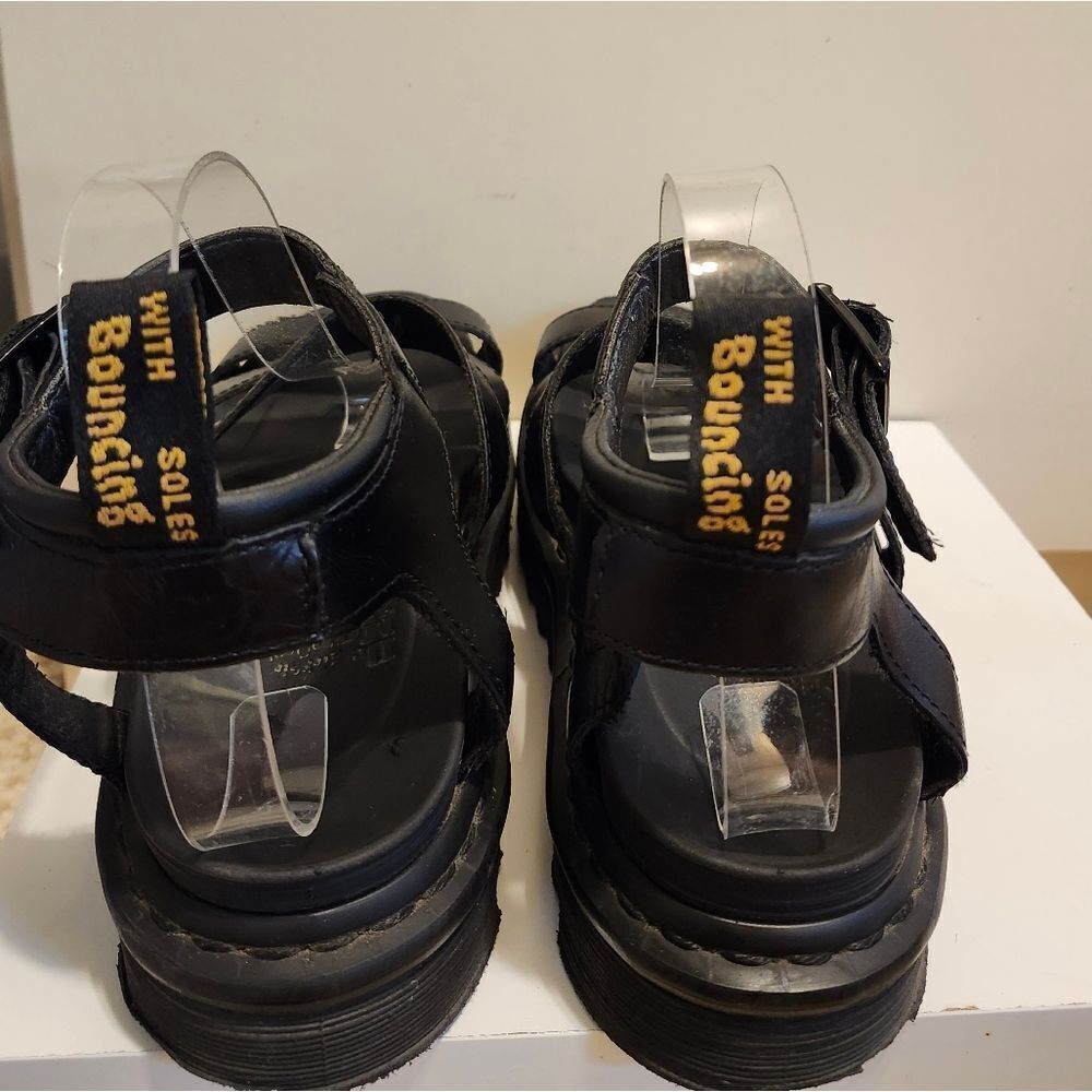 Doc Dr. Martens "Blaire" Black Leather Platform Strappy Sandals Sz.8/39 Ret.$140 - Picture 10 of 12